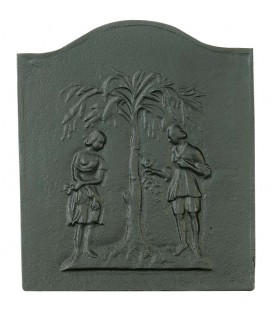 Plaque de cheminée décorée - Adam et Eve