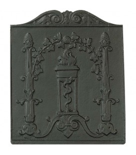 Plaque de cheminée décorée - Caducée