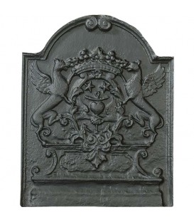 Plaque de cheminée décorée - Blason aux Griffons