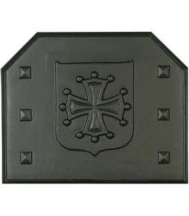 Plaque de cheminée décorée - Croix du Languedoc Pans coupés