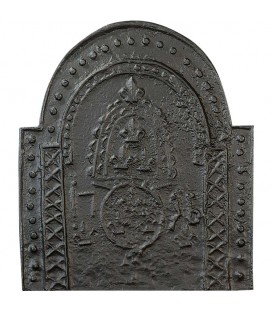 Plaque de cheminée décorée - Clous et Croisillons
