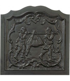 Plaque de cheminée décorée - Fable de La Fontaine