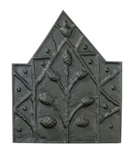 Plaque de cheminée décorée - Arbre de vie