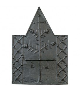 Plaque de cheminée décorée - Arbre à la Croix