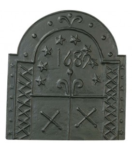 Plaque de cheminée décorée - Etoiles et Croisillons