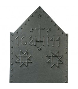 Plaque de cheminée décorée - Croisés