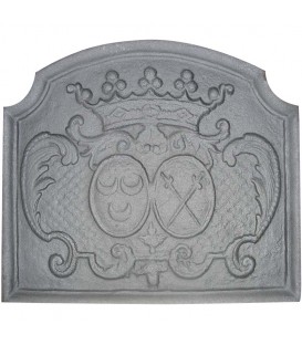 Plaque de cheminée décorée - Ecussons d'alliance