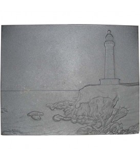 Plaque de cheminée décorée - Phare Breton / 75