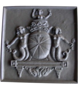 Plaque de cheminée décorée - Sirènes royales / 37
