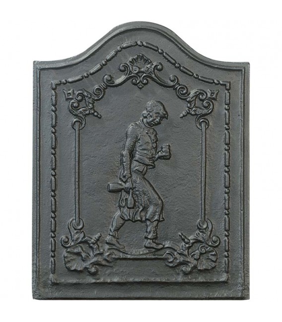 Plaque de cheminée décorée - Le Sommelier