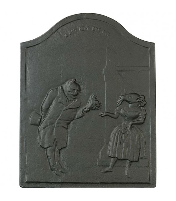 Plaque de cheminée décorée - Fables et Contes