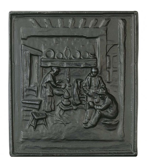 Plaque de cheminée décorée - Au Coin du Feu