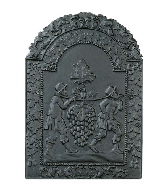 Plaque de cheminée décorée - Josué et Caleb