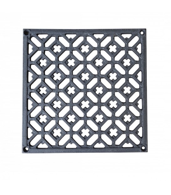 Grille De Cheminée Ronde En Fonte Noire - Réduction De Chaleur (Neuf)